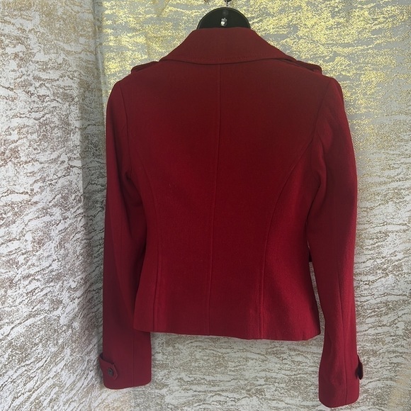 Jacob Women’s Red Stylish Wool Waist Blazer Pea Coat Size XS - Picture 8 of 13